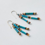 Blue Faience Egyptian Bead Earrings