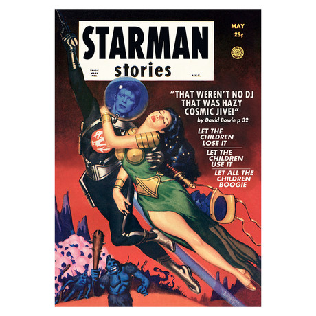 David Bowie "Starman" // Planet Stories Sci-Fi Pulp Magazine Mashup (8.5"W x 11"H)
