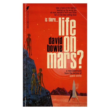 David Bowie "Life On Mars?" 1970s Sci-Fi Novel Mashup (8.5"W x 11"H x 0.1"D)