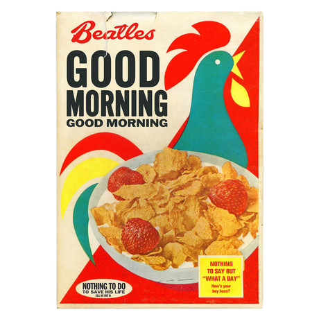 Beatles "Good Morning Good Morning" // Kellogg's Corn Flakes Mashup (8.5"W x 11"H)