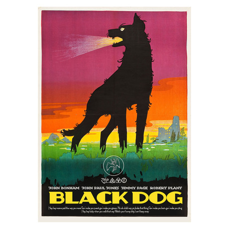 Led Zeppelin "Black Dog" German Hound Of The Baskervilles Movie Poster Mashup (8.5"W x 11"H x 0.1"D)
