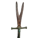 Ancient Bronze + Iron Split Blade Knife