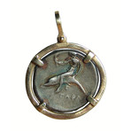 Gold Pendant W/ Ancient Greek Silver Coin // C. 260-272 BC