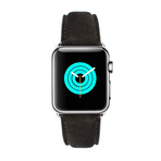 Suede Leather Apple Watch Band // Black (38mm-40mm // Stainless Steel Clasp)