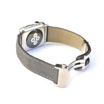 Suede Leather Apple Watch Band // Grey (38mm-40mm // Stainless Steel Clasp)