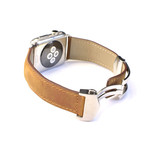 Suede Leather Apple Watch Band // Sand (38mm-40mm // Stainless Steel Clasp)