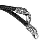 Braided Leather Eagle Bracelet (6")