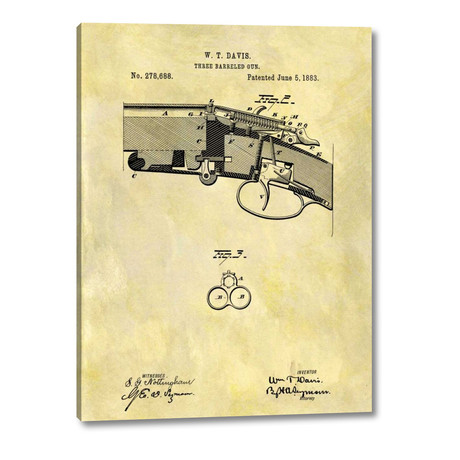 Three Barreled Gun 1883 // Dan Sproul (12"H x 16"W x 1.25"D)
