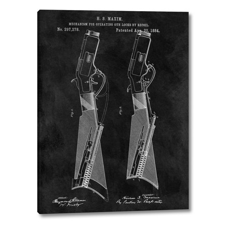 Gun Lock Recoil 1884 // Chalkboa // Dan Sproul (12"H x 16"W x 1.25"D)
