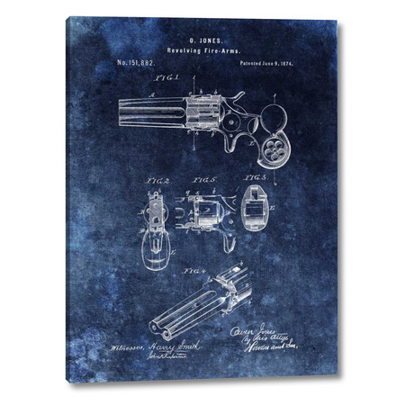 Revolving Fire Arms 1874 // Blue // Dan Sproul (12"H x 16"W x 1.25"D)