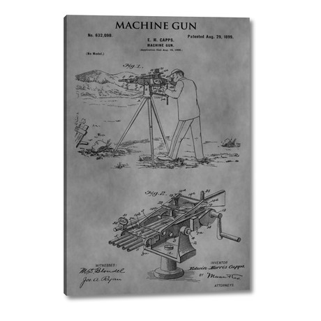 Machine Gun 1899 // Gray // Dan Sproul (11"H x 16"W x 1.25"D)