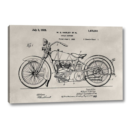 Patent Motorcycle // Alicia Ludwig (11"H x 16"W x 1.25"D)