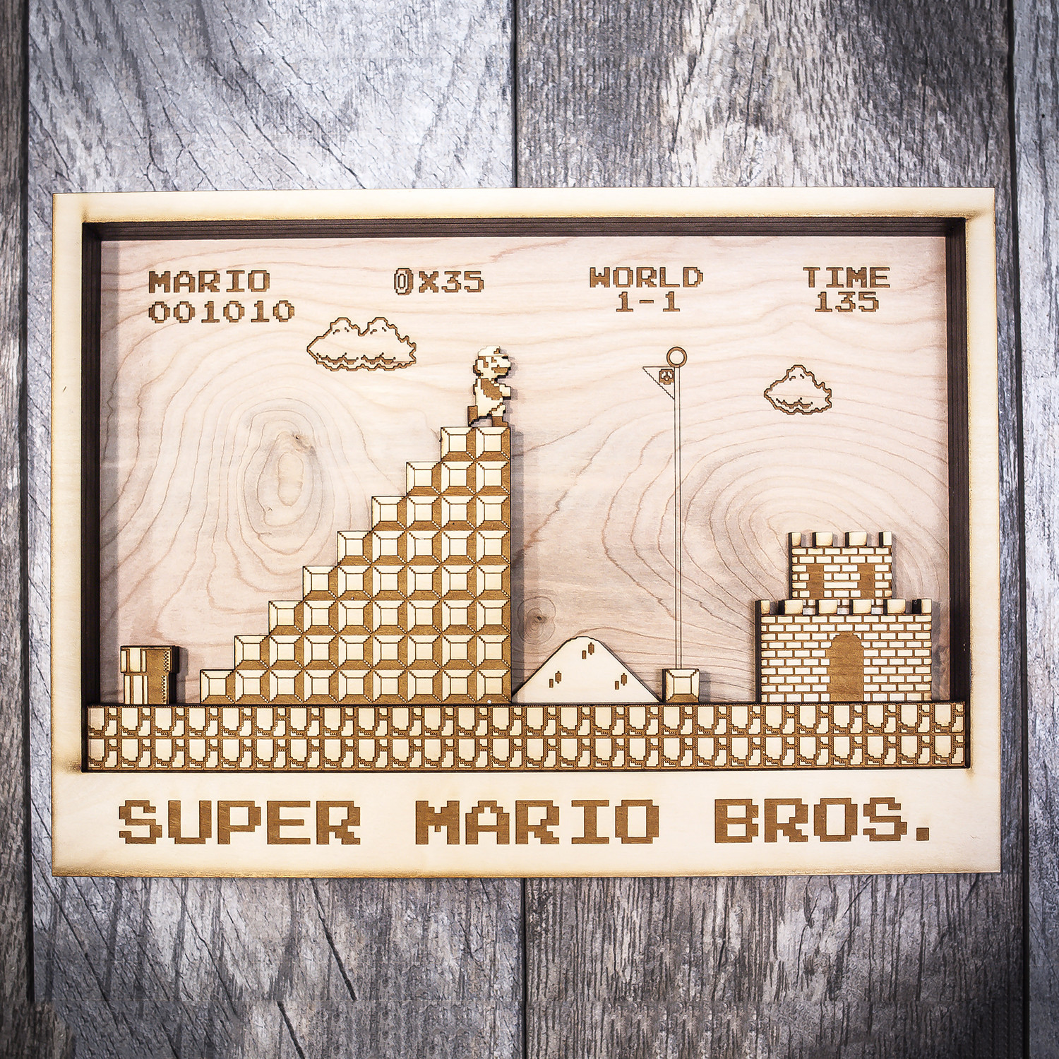 Super Mario Bros Level End 12 W X 14 H X 1 5 D Origin Artwork Touch Of Modern