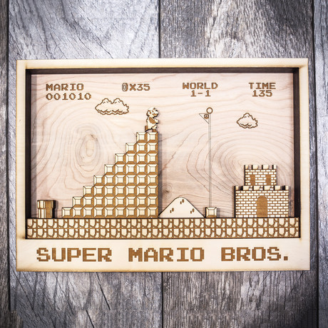 Super Mario Bros // Level End (7"W x 10"H x 1.5"D)