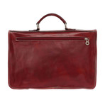 Automatic Closure Briefcase + Large Pocket (Dark Brown)