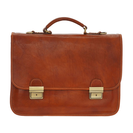 Keylock Briefcase (Antique Brown)