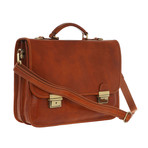 Keylock Briefcase (Antique Brown)