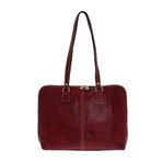 Zip Closure Leather Bag (Red)