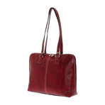 Zip Closure Leather Bag (Red)