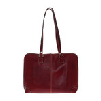 Zip Closure Leather Bag (Red)