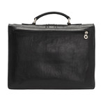 Triple Compartment Briefcase (Black)