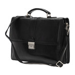 Triple Compartment Briefcase (Black)