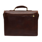 Triple Unlined Compartment Briefcase (Black)