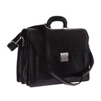 Triple Compartment + Key Lock Briefcase v1 (Black)