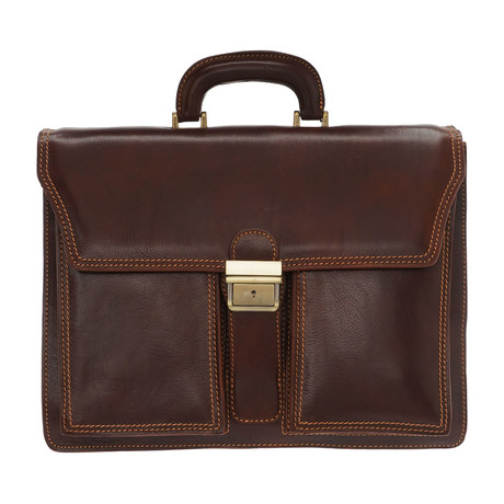 Rear Zip Pocket Briefcase (Black)