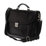 Triple Compartment + Key Lock Briefcase v2 (Black)