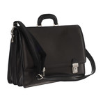 Triple Compartment + Double Key Lock Briefcase v1 (Black)