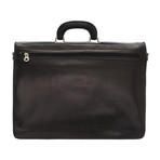 Triple Compartment + Double Key Lock Briefcase v1 (Black)