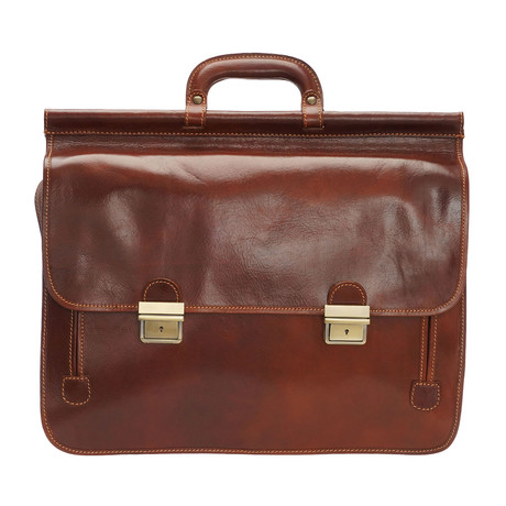 Large Double Unlined Briefcase (Brown)