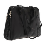 Triple Compartment Handle Document Bag (Black)