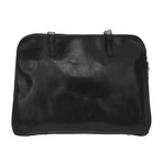 Triple Compartment Handle Document Bag (Black)