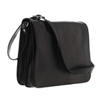 Double Magnetic Closure Messenger Bag v2 (Black)