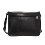 Double Magnetic Closure Messenger Bag v2 (Black)