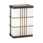 Outdoor Wall Light // Rustic Bronze + Etched White Glass