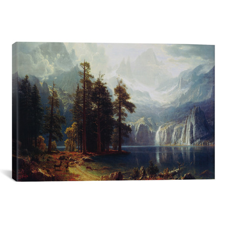 Sierra Nevada In California // Albert Bierstadt (26"W x 18"H x 0.75"D)