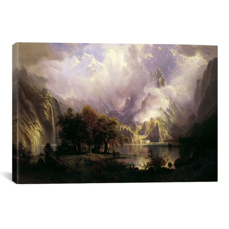 View of Rocky Mountains // Albert Bierstadt (26"W x 18"H x 0.75"D)