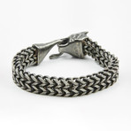 Dell Arte // Viking Wolf Head Bracelet // Silver