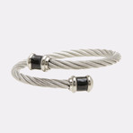 Dell Arte // Twisted Cable Stainless Steel Bangle // Silver