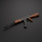 Classic AK47 1:4 Scale DieCast Metal Model Gun + Display Stand // Black + Brown