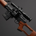Thompson M1A1 1:4 Scale Diecast Metal Model Gun + Display Stand // Black + Brown