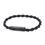 5mm Twisted Wrist Rope Chain + Black Rhodium Bracelet (8.5"L)
