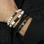 5mm Twisted Wrist Rope Chain + Black Rhodium Bracelet (8.5"L)