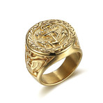 Gold Anchor Signet Ring (Size 12)