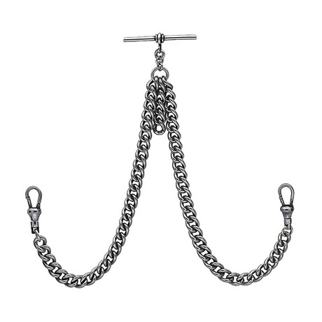 Stainless Steel Double Albert Curb Pocket Chain (White)