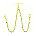 Stainless Steel Double Albert Rope Pocket Vest Chain