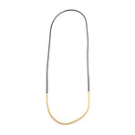 Two-Tone Box Chain Necklace (Black, Gold)